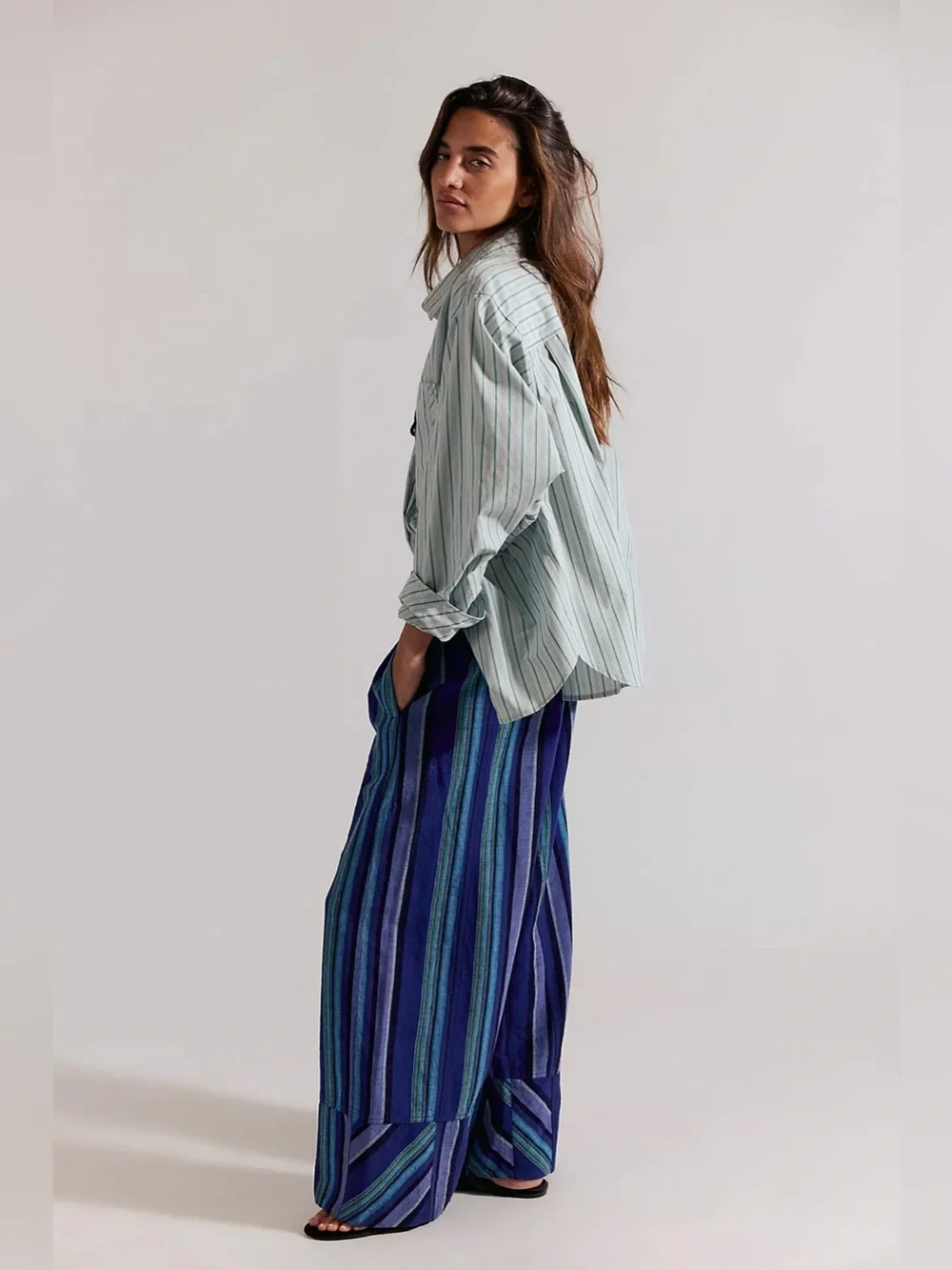 *NWT* Free People - Days End Linen Stripe Pant